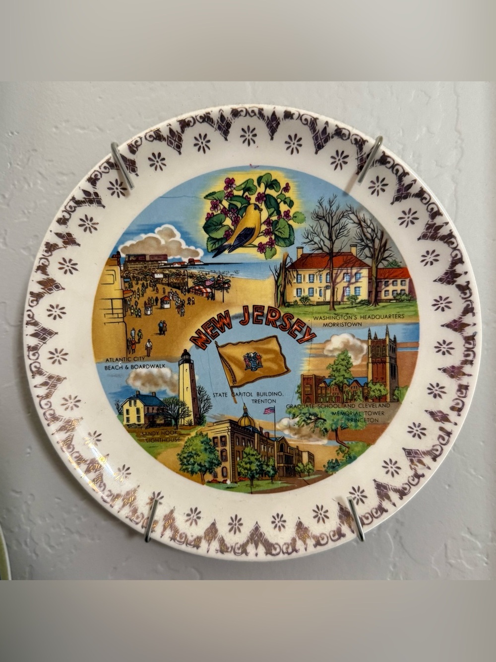 New Jersey Souvenir Decorative Plate with Scenic Collage